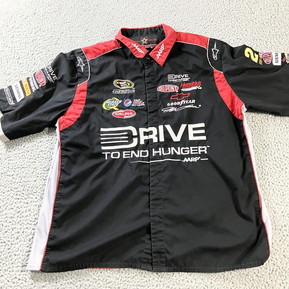 Jeff‎ Gordon JH Design Shirt Mens 2XL Black Red Short Sleeve NASCAR Racing ARRP